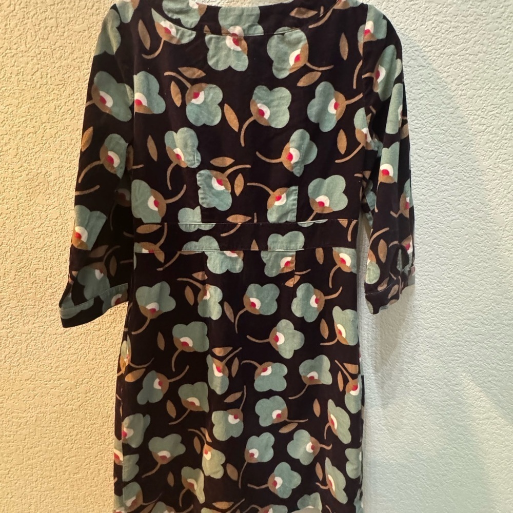 BODEN corduroy floral print dress. Size 6 Regular brown green, work wear, brunch - Picture 5 of 9